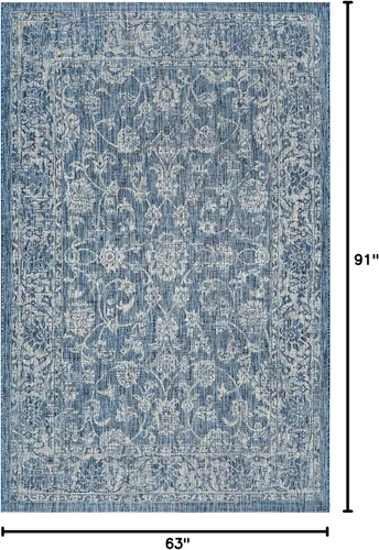 Miniatura 2 de JONATHAN Y Alfombra de pasillo floral tejida para interiores y exteriores 2X8, color crema/verde, tela bohemio texturizada para el patio trasero