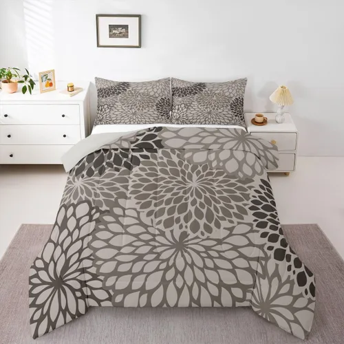 Miniatura 15 de Erosebridal Juego de edredón de dalia azteca para adultos, mujeres y niñas, ropa de cama floral, tamaño individual, relleno de edredón de flores