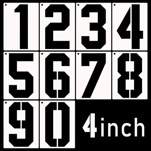Miniatura 13 de DXCYZ - Juego de plantillas de números grandes de 2 pulgadas, plantillas de números de dirección de 0 a 9, 10 plantillas de números de pintura