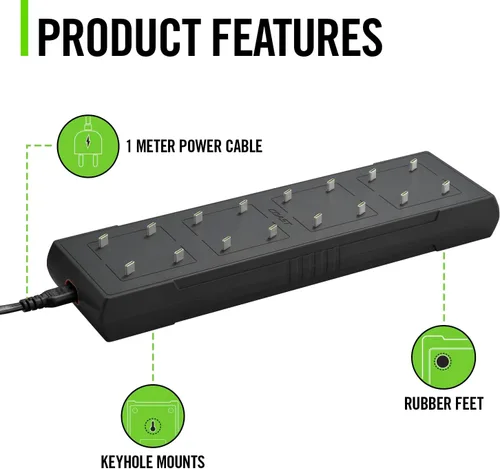Miniatura 5 de COAST ZXCS16 Cargador de puerto USB-C de 16 clavijas para baterías recargables Coast Zithion-X AA y AAA, montaje en pared, 8 pilas AA incluidas