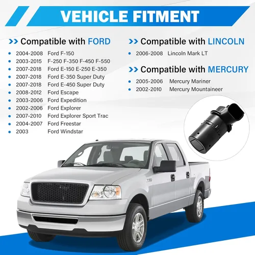 Miniatura 6 de Paquete de 4 sensores de asistencia de estacionamiento trasero compatibles con Ford F150 F250 F350 E-150 E-250 Escape Explorer Lincoln Mercury