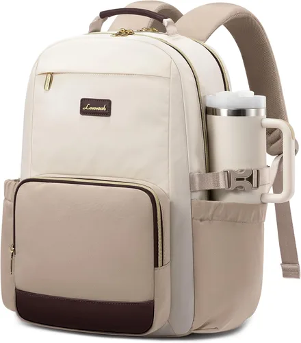 Miniatura 54 de LOVEVOOK Mochila para laptop para mujer con bolsillo para taza de gran capacidad, bolsa de computadora portátil de 15.6 pulgadas, mochila de viaje