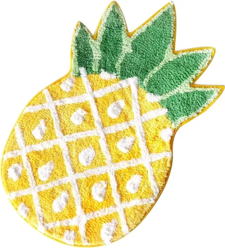 Tapete antideslizante con diseño de piña, diseño de piña de dibujos animados, para decoración del hogar, sala de estar, dormitorio, baño, fruta,