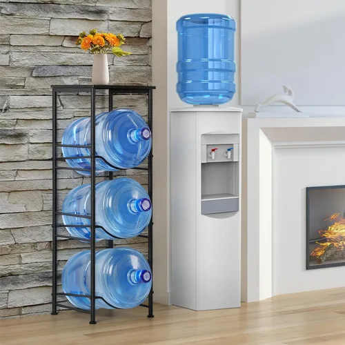 Miniatura 7 de OYEAL Soporte para Jarra de Agua de 5 Galones Organizador de Botellas de Agua con Estante, Estante de Almacenamiento de Botellas de Agua de Servicio