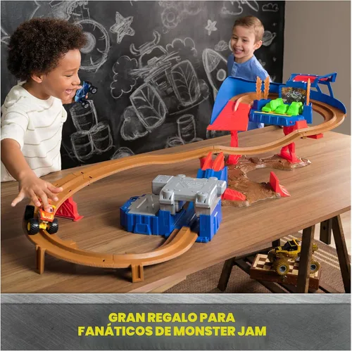 Miniatura 6 de Monster Jam, Set de Mini Lanzaderas, Incluye Monster Mutt y Earth Shaker, Camiones Monstruo de Metal a Escala 1:87, Juguetes para Niños de 3, 4, 5