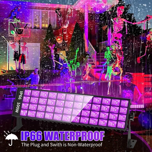 Miniatura 2 de 2 barras de luz LED negras de 100 W, luz negra impermeable IP66 con interruptor de cable de 6 pies, luces negras para fiesta de neón brillante