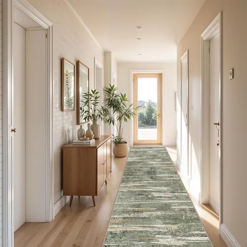 Miniatura 3 de Alfombra lavable para pasillo de 3 x 12 pulgadas, alfombras abstractas modernas con parte trasera antideslizante, alfombra ultra suave para cocina