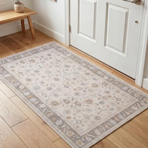 Miniatura 119 de Kuden Alfombra pequeña de 2 x 3, lavable a máquina, parte trasera antideslizante, estilo vintage, suave, pelo bajo, alfombras de área para entrada