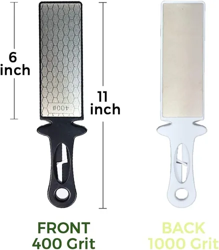 Miniatura 9 de Afilador de cuchillos y tijeras de diamante 5 en 1, afilador de cuchillos de cerámica, barra de afilado de cuchillos de doble cara 400/1000 grano