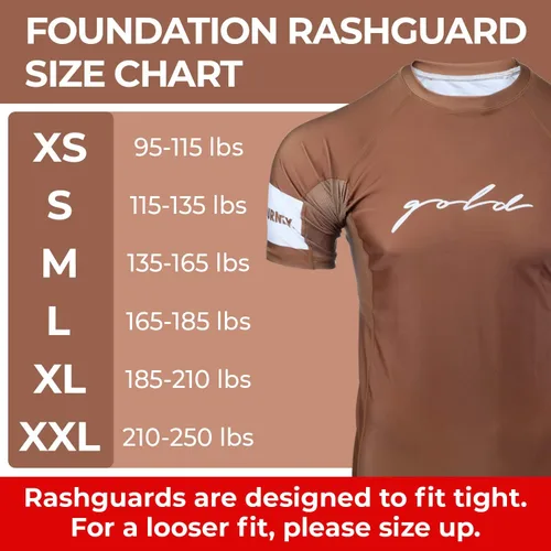 Miniatura 2 de Gold BJJ Foundation Rash Guard - Rashguard de Jiu Jitsu sin Gi y Gi