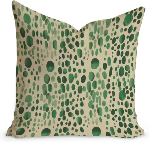 Miniatura 28 de Funda de cojín decorativa con estampado de guepardo verde peridoto para sofá, funda de almohada verde crema con estampado de leopardo con A-16