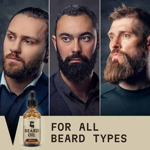 Miniatura 6 de Striking Viking Aceite de vainilla para barba para hombres, acondicionador derivado naturalmente con aceites de argán y jojoba para suavizar