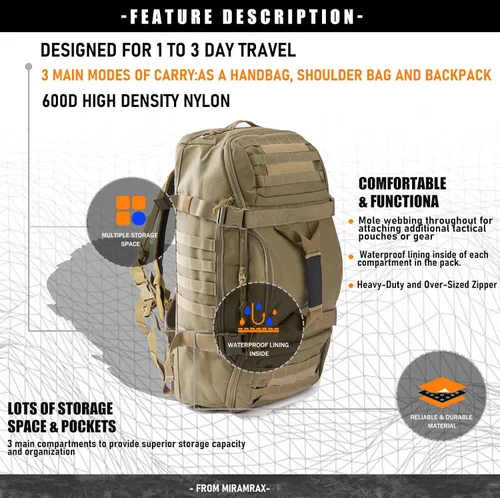 Miniatura 4 de Bolsa de gimnasio, bolsa de viaje para hombres y mujeres, bolsa de entrenamiento para militares, deportes, durante la noche, baloncesto, táctica