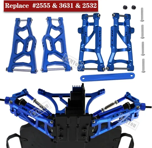 Miniatura 3 de Pieza de actualizaciones para barra 1/10 2WD, brazo de suspensión delantero trasero de aleación, bloque de ruedas, bloques de dirección, portadores