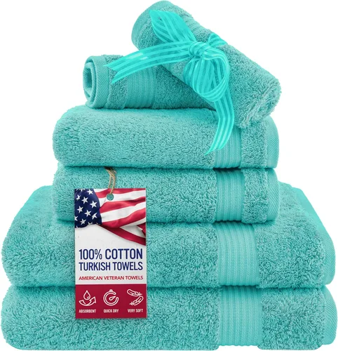 Miniatura 70 de Toalla American Veteran, Juego de Toallas de Mano para Baño de 4, 100% Conjunto de Toallas de Mano Turcas de Algodón, Toallas de Mano Suave