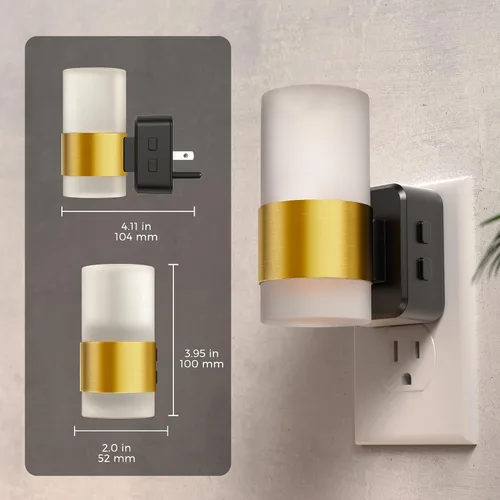 Miniatura 7 de L LOHAS LED Luz nocturna, luces nocturnas enchufables a la pared, sensor de atardecer a amanecer, blanco suave de 3000 K, brillo ajustable, luz