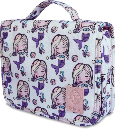 Miniatura 8 de Eudora Neceser colgante de viaje para niños, organizador de viaje impermeable, lindo dinosaurio serpiente dibujos animados cosméticos bolsa de baño