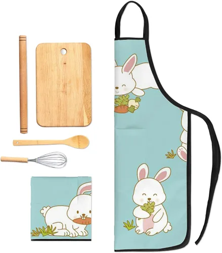 Miniatura 7 de Delantal infantil personalizado, delantal infantil personalizado para cocinar, hornear, jardinería, fiestas