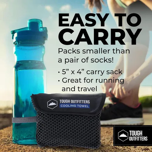 Miniatura 7 de Toalla de Enfriamiento Tough Outdoors - Toallas de Enfriamiento para Cuello y Cara - Envoltura de Hielo y Paño de Sudor para Camping, Gimnasio, Yoga