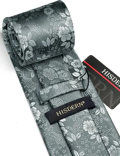 Miniatura 233 de Corbatas florales tejidas clásicas para hombre, corbata cuadrada de bolsillo, corbatas formales para hombres, boda con pañuelo