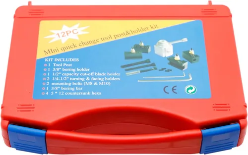 Miniatura 2 de Paquete de herramientas Mini Torno Cambio Rápido Herramienta Poste y Soportes Multifid Portaherramientas Acero de alta densidad para ranurado Corte