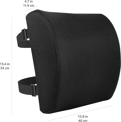 Miniatura 4 de Amazon Basics Cojín rectangular de espuma viscoelástica para silla de escritorio de oficina, color negro