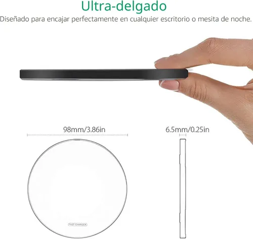 Miniatura 7 de Cargador inalámbrico rápido, almohadilla de carga inalámbrica de 20 W máx. compatible con iPhone 17/17 Pro/16/15/14/13/12/SE/XS Max/XR, AirPods