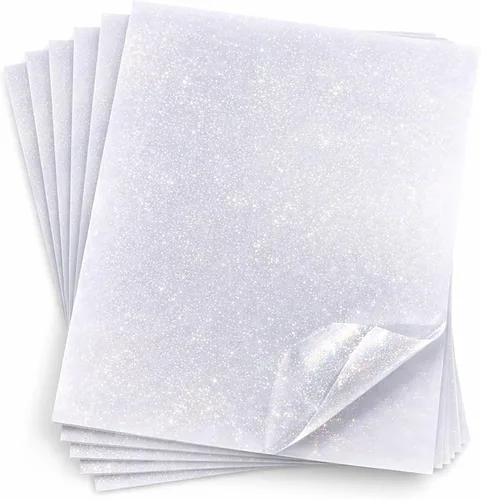 Miniatura 7 de 36 hojas de papel adhesivo holográfico transparente A4, láminas de vinilo autoadhesivas, película laminada de superposición