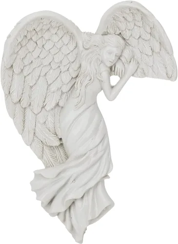 Miniatura 3 de Holiberty Decoración de marco de puerta de estatua de ángel, figura creativa de ángel en 3D, decoración de pared de mesa con alas