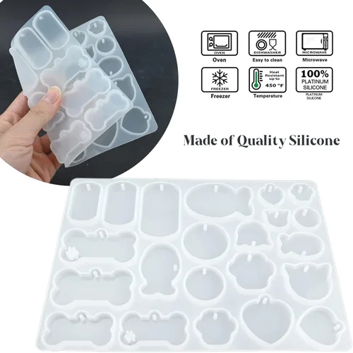 Miniatura 4 de Molde de resina de alfabeto Actvty, moldes de silicona de alfabeto invertido con agujeros para epoxi, moldes de letras para llaveros de joyería