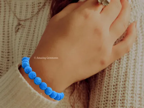 Miniatura 19 de Amazing Gemstone Pulsera de cristal para mujeres y hombres, pulsera de cristal curativo de protección, pulsera elástica con cuentas de piedras
