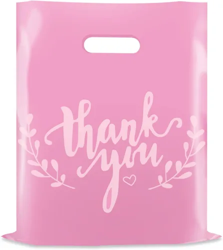 Miniatura 10 de LazyMe Bolsas de mercancía de agradecimiento, bolsas de plástico con asas troqueladas para compras al por menor, boutique y golosinas, 12 x 15