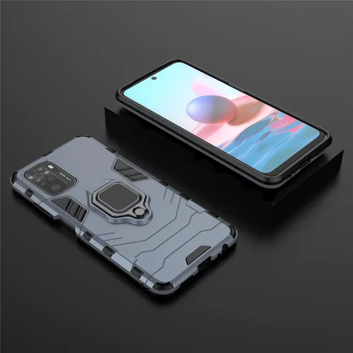 Miniatura 5 de Compatible con Xiaomi Mi Redmi Note 10, Redmi Note 10S, soporte de anillo de metal a prueba de golpes