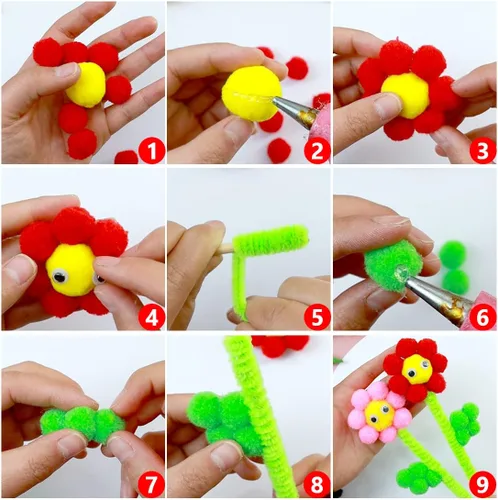 Miniatura 4 de Praisebank 300 pompones de 1 pulgada para artes y manualidades, manualidades en tarro