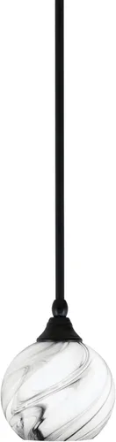 Miniatura 253 de Toltec Lighting Tallo Colgado Mini colgante, acabado de cobre negro, 3.5" cuadrado humo burbuja vidrio