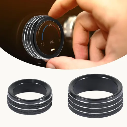 Miniatura 5 de Unifizz 3 piezas de calcomanías para pomos de aire acondicionado de automóvil, interruptor de radio de CA para Dodge 15-20 Durango Challenger