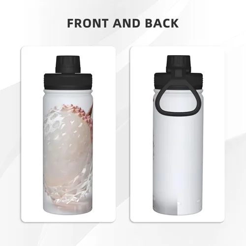 Miniatura 3 de litchi Printed Insulated Water Bottle, 18oz Stainless Steel Funny Travel Mug, Leakproof Hot & Cold for Sports, Gym, Hiking