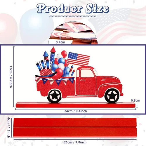 Miniatura 2 de Jetec 3 decoraciones patrióticas del 4 de julio, decoraciones patrióticas en rojo, blanco y azul, Día de los Caídos, 250 aniversario, gnomo