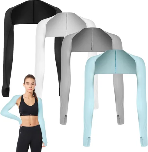 PHOGARY Chal de enfriamiento mangas para brazos, protección solar UV, fundas de brazo cómodas y transpirables anti-UV para mujer