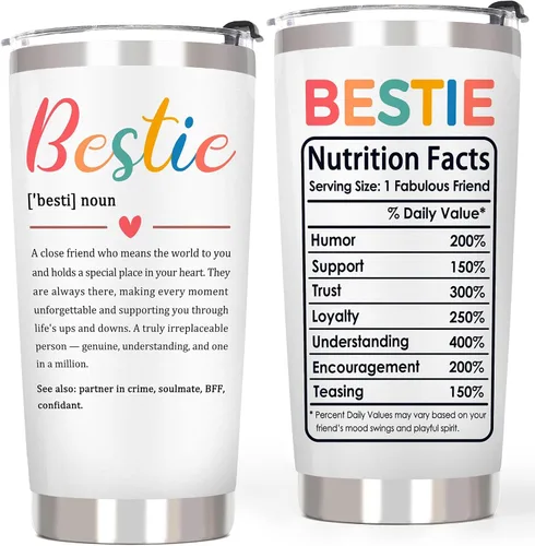 Breezy Valley Vaso de café de 20 onzas para mejores amigas, regalos para el día de San Valentín para mejores amigas, cumpleaños, amistades, mejores