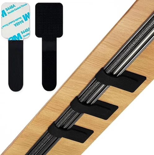 Organizador de cables de escritorio de 50 piezas, correas adhesivas para organización de cables para artículos esenciales de oficina, pared,
