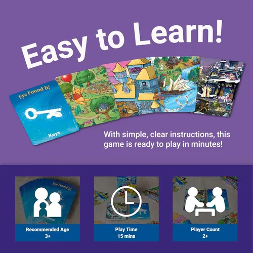 Miniatura 3 de Ravensburger Eye Found It! Juego de cartas del mundo de Disney - Divertido y educativo Spot It para niños pequeños, preescolares, niños y niñas de 3