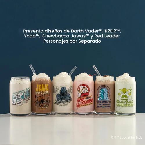 Miniatura 6 de JoyJolt Star Wars Colección Retro Vintage 16.9 oz Vasos de Vidrio - Con Darth Vader, R2D2, Yoda, Chewbacca, Red Leader, Jawa - Vajilla