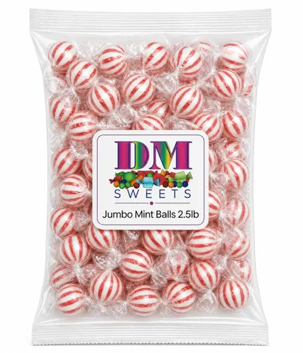 Miniatura 2 de Bolas de menta jumbo de caramelo duro – Bolsa a granel de 2.5 libras (envueltas individualmente) – Sabor a menta de larga duración – Perfecto