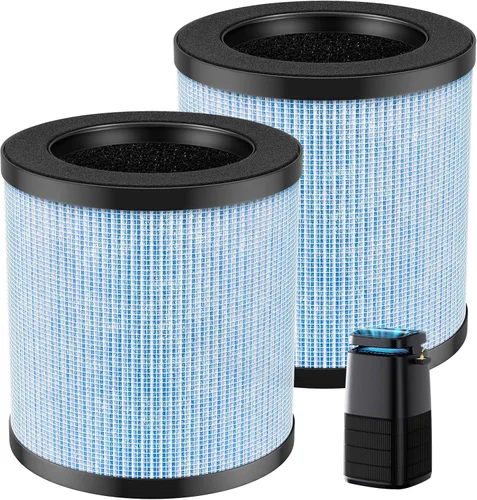Filtro de repuesto oficial MJ002H compatible con POMORON MJ002H Air Puri-Fier, H13 True Hepa, carbón activado, filtro multicapa, pieza de Filtro