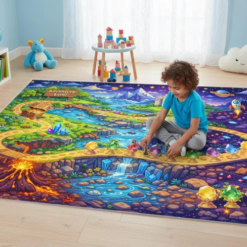 Miniatura 9 de Alfombra de juego para bebés, alfombra ABC para sala de juegos de niños, alfombra antideslizante lavable para niños pequeños, alfombra educativa