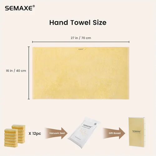 Miniatura 2 de SEMAXE Paquete de 12 toallas de mano para baño, toallas 100% algodón con bucles para colgar, suaves y altamente absorbentes, juego de toallas