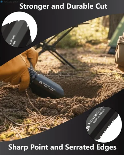 Miniatura 5 de NACETURE Paleta ultraligera de aluminio para mochileros, multiherramienta pequeña con mango más largo, esencial para senderismo, camping y bolsas