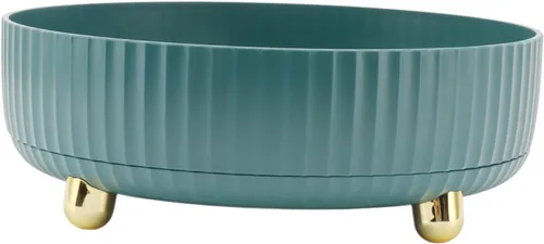 Miniatura 6 de Lazy Susan - Organizador giratorio de gran capacidad, organizador de perfumes de maquillaje antideslizante de gran capacidad, almacenamiento de Verde