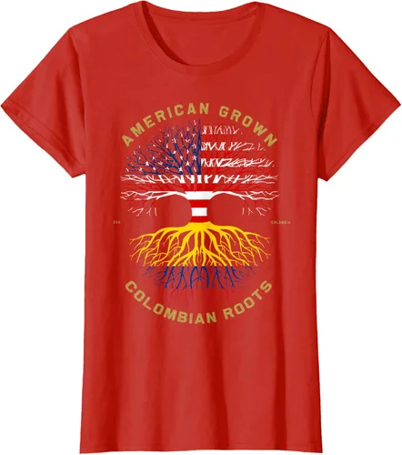 Miniatura 97 de Camiseta de regalo con la bandera de Estados Unidos con árbol de raíces colombianas